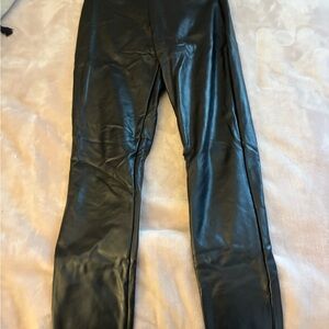 Garage Black Faux Leather Pants